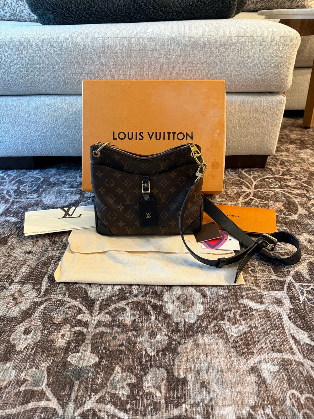 Louis Vuitton Monogram Odeon PM Black leather with Gold Hardware